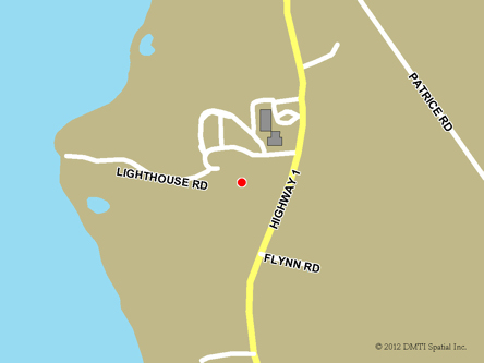 Carte routière indiquant l'emplaçement du bureau Clare - site de services mobiles réguliers situé au 1649, route 1 à Church Point