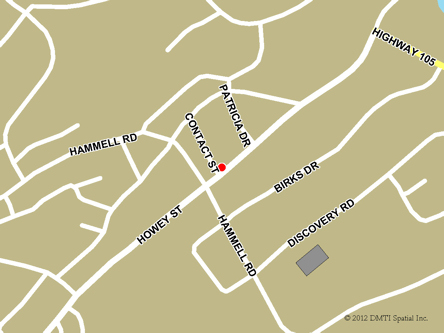 Carte routière indiquant l'emplaçement du bureau Red Lake - site de services mobiles réguliers situé au 227, rue Howey à Red Lake