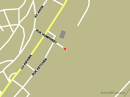 Carte routière indiquant l'emplaçement du bureau Témiscaming - site de services mobiles réguliers situé au 20, rue Humphrey à Témiscaming