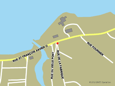 Map indicating the location of Grande-Vallee Scheduled Outreach Site at 1A du Vieux Pont Street in Grande-Vallée