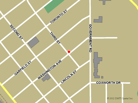Map indicating the location of Davidson Scheduled Outreach Site at 206 Washington Street in Davidson