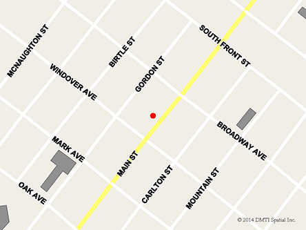 Map indicating the location of Moosomin Scheduled Outreach Site at 712 Main street in Moosomin